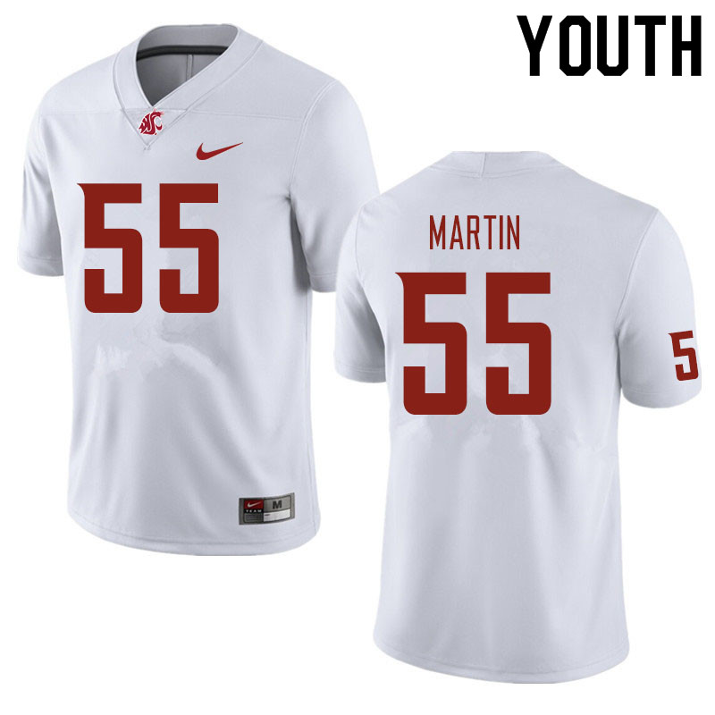 Youth #55 Austin Martin Washington State Cougars Football Jerseys Sale-White - Click Image to Close